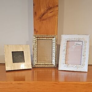 Shabby Chic Cream, Gold, and White Frame Trio